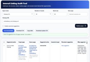 Internal Link Audit tool